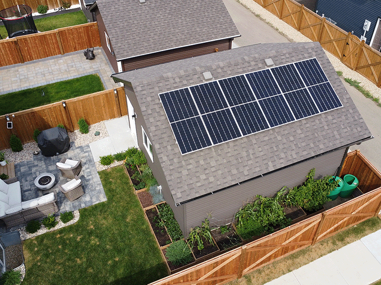 solar panels on roof