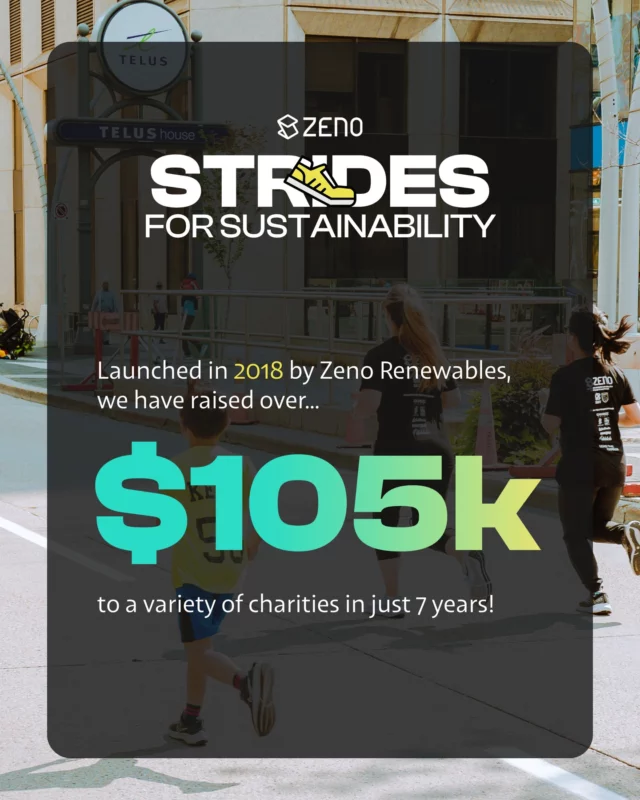 Since 2018, Strides for Sustainability has been Zeno’s way of giving back by combining wellness, community, and purpose. This campaign has now raised over 105,000 dollars for local causes, and we are just getting started.

This year marks our second partnership with @kidsportalberta, helping more kids across Alberta access the power of sport and community.

Every dollar you donate will be matched by Zeno up to 10,000 dollars. That means your impact goes twice as far.

Want to get involved?
Sponsor. Run. Donate. Let’s make this our strongest year yet.

#StridesForSustainability #Marathon