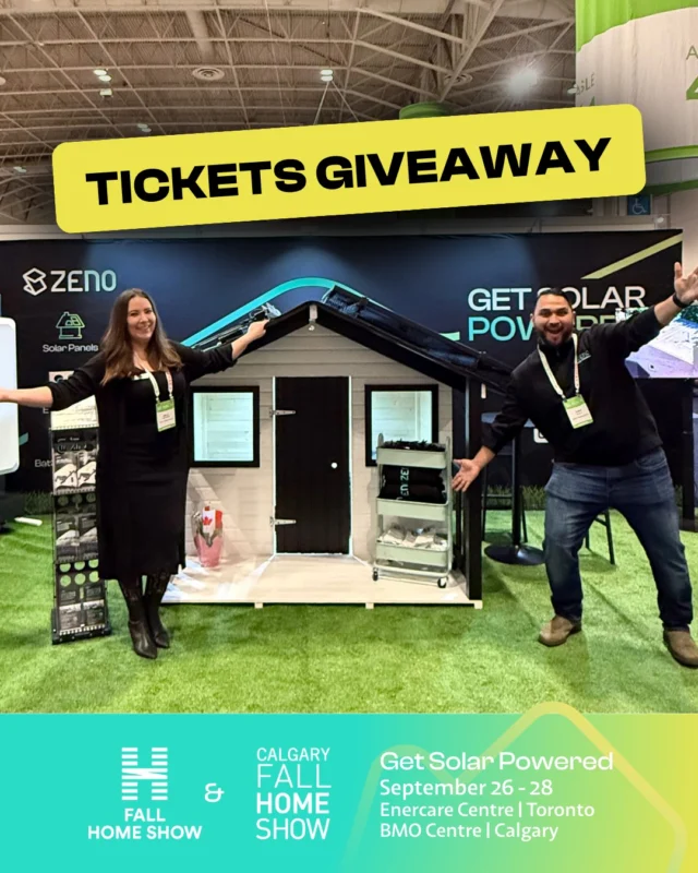TICKETS GIVEAWAY: Comment Fall YYZ OR Fall YYC to claim your free pair (2) of tickets to a show of your choice.

Step inside the future of energy at your local Fall Home Show this weekend, September 26 - 28. Visit the Zeno booth to explore demos and take advantage of an exclusive show-only SOLAR DEAL.

Fall YYZ:
@homeshowsTO, Enercare Centre, Toronto

Fall YYC:
@yychomeshows, BMO Centre, Calgary

#ZenoRenewables #SolarPowered #FallHomeShow #TorontoHomeShow #YYCHomeShow #CalgaryHomeShow #CFHS25 #TorontoEvents #CalgaryEvents #Ontario #SolarOntario #Alberta #SolarAlberta #SolarSolutions #SolarEnergy